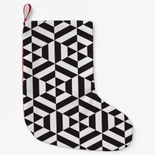 Abstract pattern of geometric hexagon seamless pat small christmas stocking