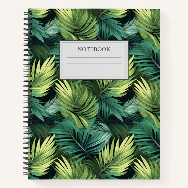 Abstract pattern of palm leaves notebook (Front)