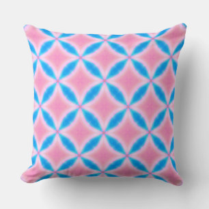 Abstract Pattern of Pink and Blue Squares Cushion