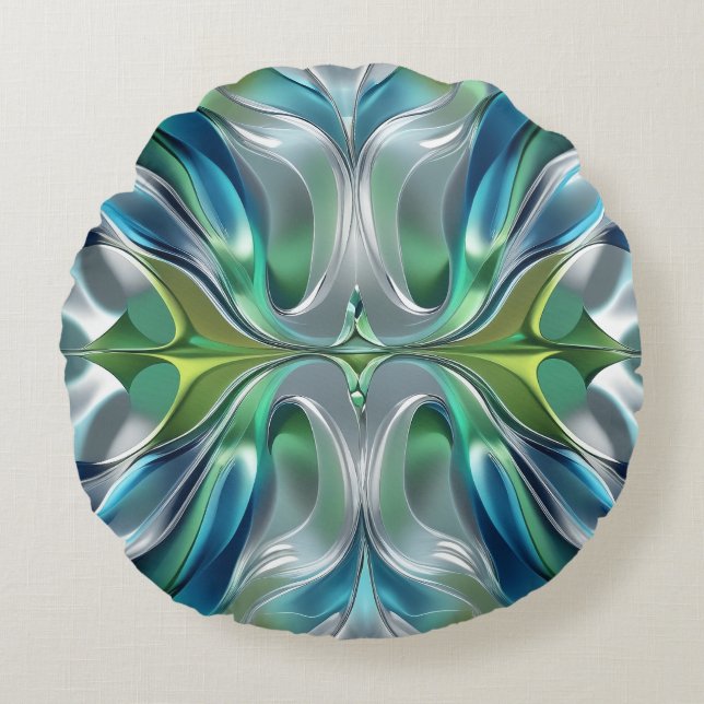 Abstract pattern of water waves round cushion (Front)