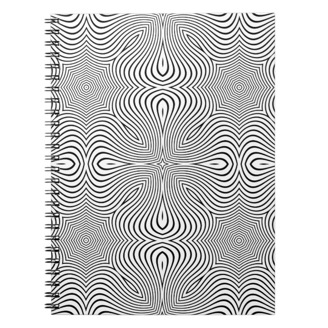 Abstract pattern of wavy stripes or rippled 3D rel Notebook (Front)