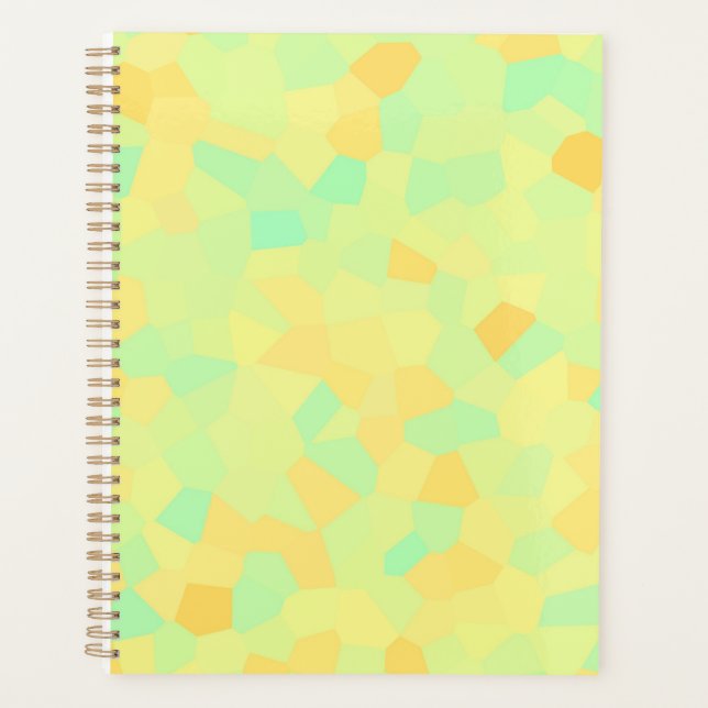 Abstract pattern of yellow and green shapes planner (Front)