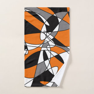 Abstract pattern - orange and grey. hand towel