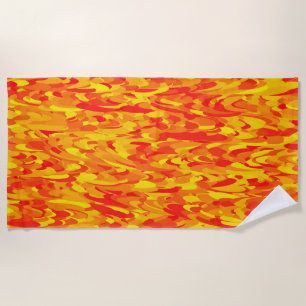 Abstract Pattern Orange Red Yellow Beach Towel