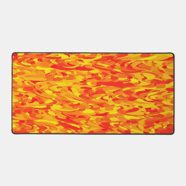 Abstract Pattern Orange Red Yellow Desk Mat (Front)