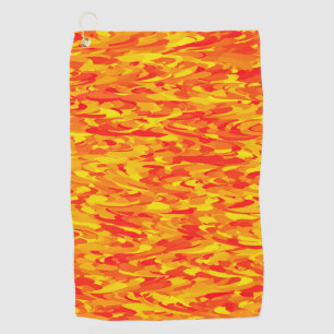 Abstract Pattern Orange Red Yellow Golf Towel