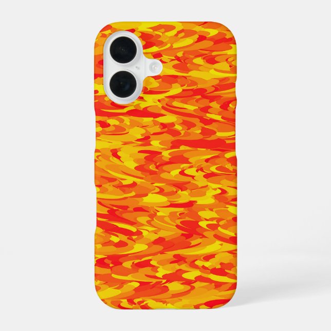 Abstract Pattern Orange Red Yellow iPhone 16 Case (Back)