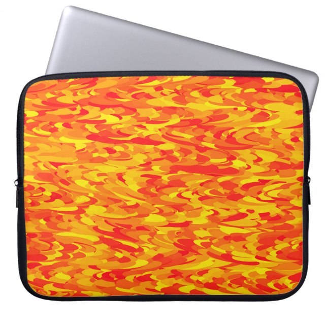 Abstract Pattern Orange Red Yellow Laptop Sleeve (Front)