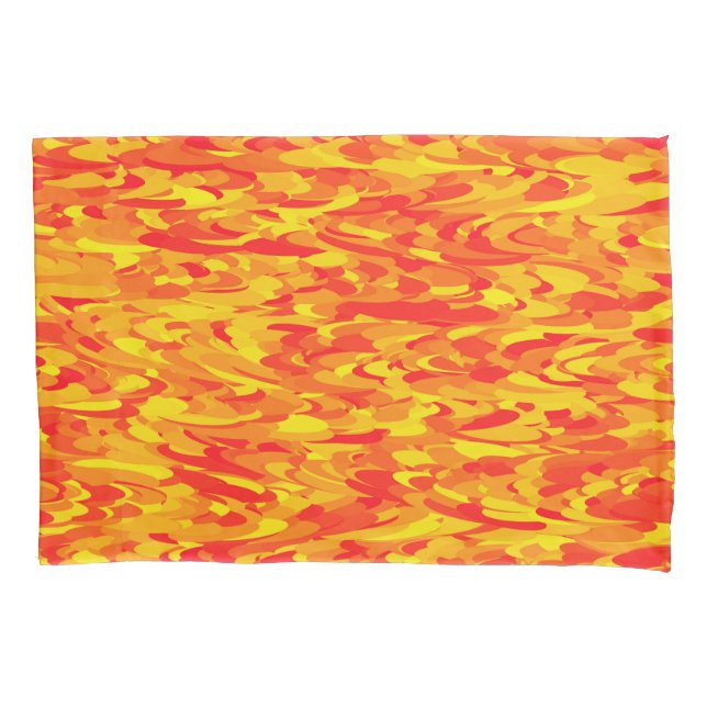 Abstract Pattern Orange Red Yellow Pillowcase (Front-Left)