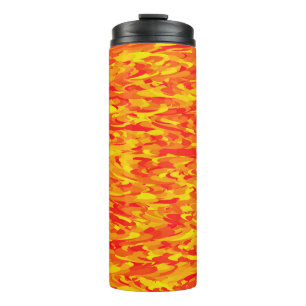 Abstract Pattern Orange Yellow Thermal Tumbler