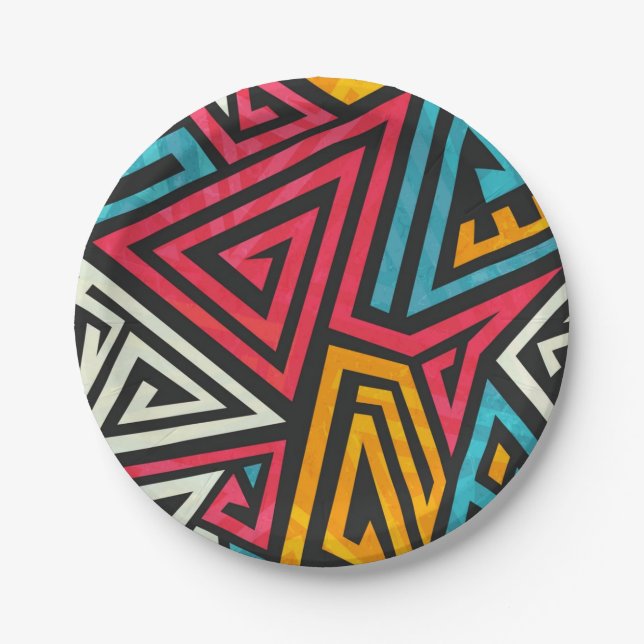 Abstract pattern paper plate (Front)