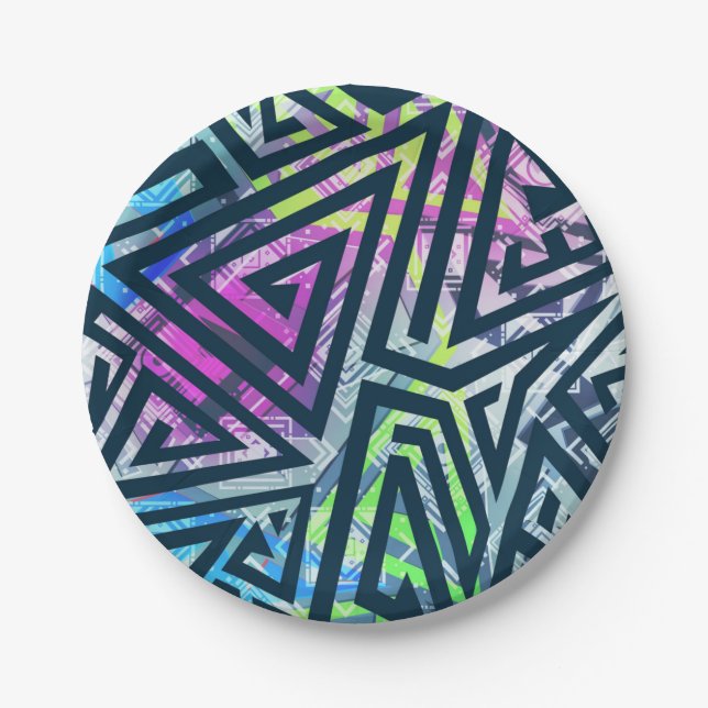 Abstract pattern paper plate (Front)