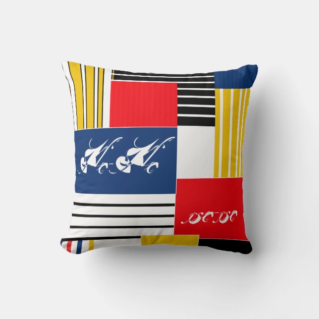 Abstract pattern . patchwork . cushion (Front)