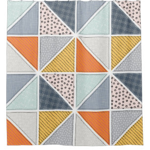 Abstract pattern, patchwork tiles. shower curtain