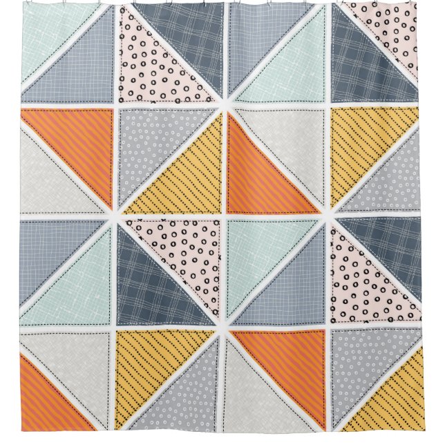 Abstract pattern, patchwork tiles. shower curtain (Front)