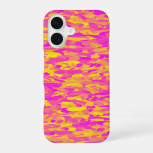 Abstract Pattern Pink Yellow Orange iPhone 16 Case