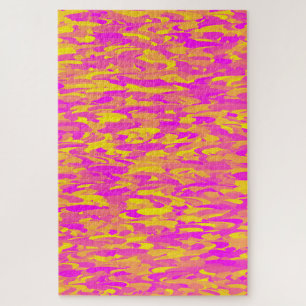 Abstract Pattern Pink Yellow Orange Jigsaw Puzzle
