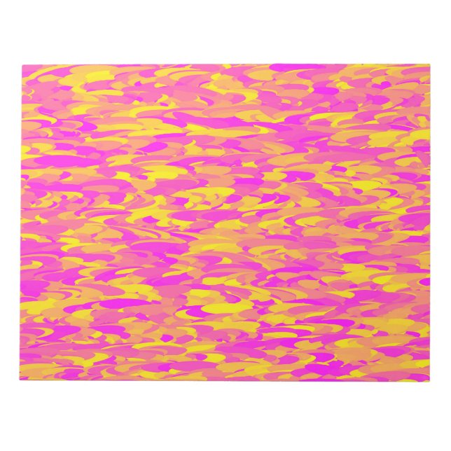 Abstract Pattern Pink Yellow Orange Notepad (Front)