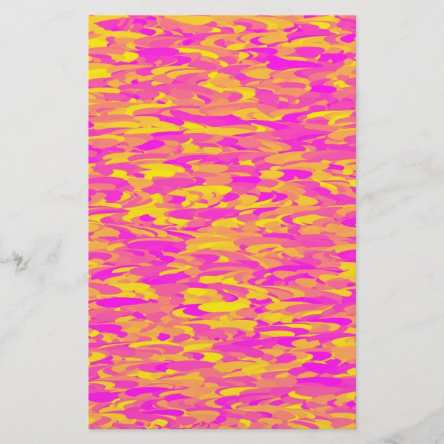 Abstract Pattern Pink Yellow Orange Stationery (Front)