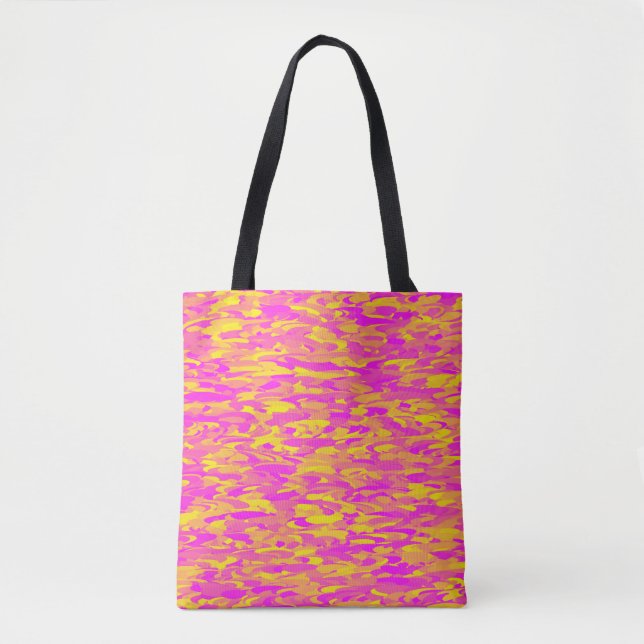 Abstract Pattern Pink Yellow Orange Tote Bag (Front)