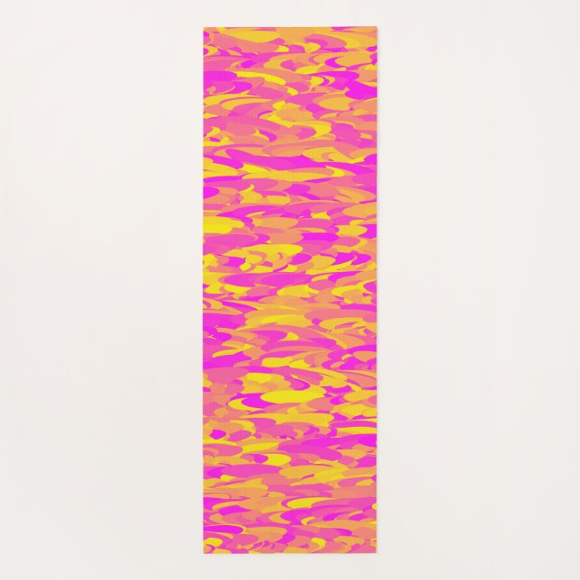 Abstract Pattern Pink Yellow Orange Yoga Mat (Back)