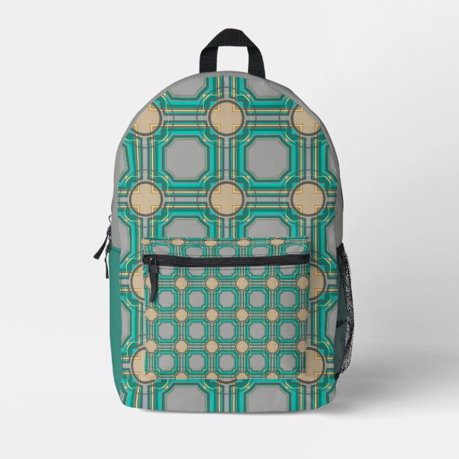 abstract pattern printed backpack (Front)