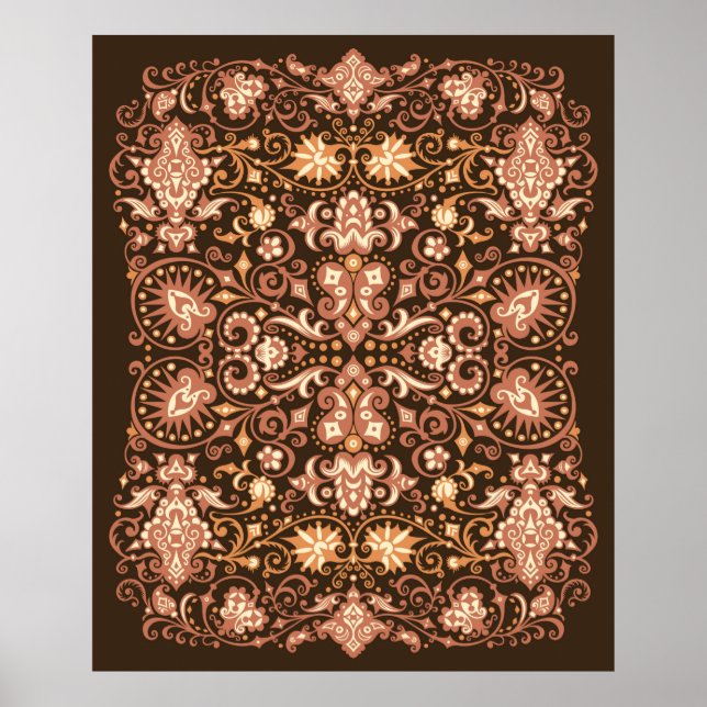 Abstract pattern. Psychedelic colours wavy backgro Poster (Front)