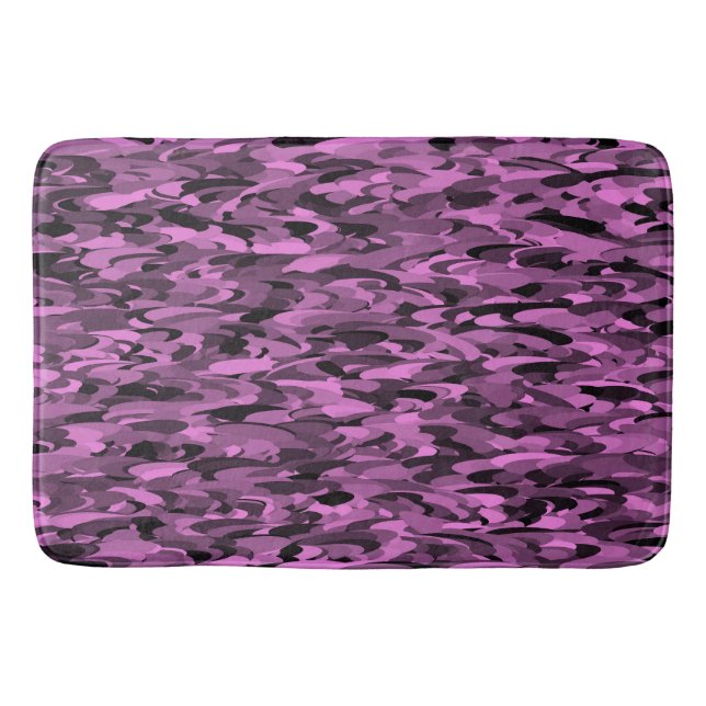 Abstract Pattern Purple Black Bath Mat (Front)