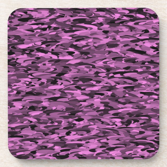 Abstract Pattern Purple Black Coaster (Front)