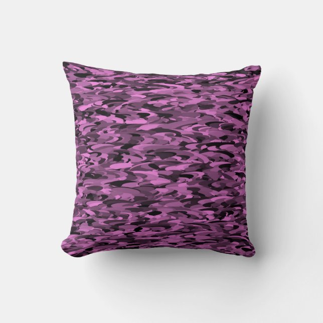 Abstract Pattern Purple Black Cushion (Front)