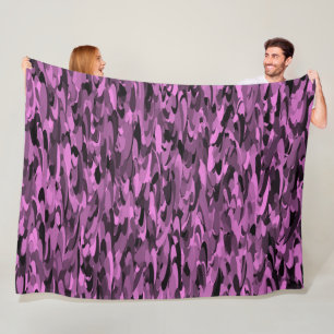Abstract Pattern Purple Black Fleece Blanket