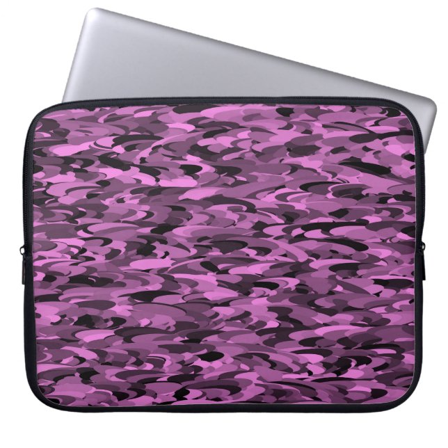 Abstract Pattern Purple Black Laptop Sleeve (Front)