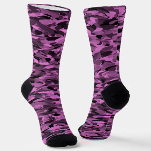 Abstract Pattern Purple Black Socks