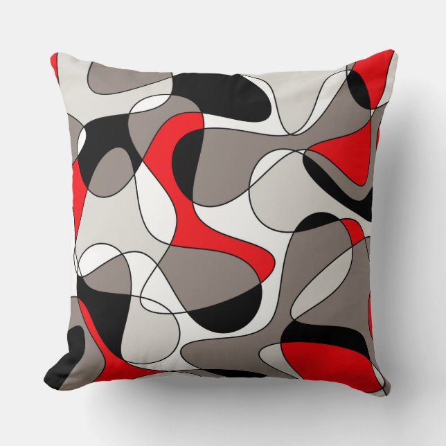 Abstract pattern - red and grey. cushion (Front)