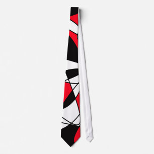 Abstract pattern - red and white. tie