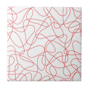 Abstract pattern - red and white. tile