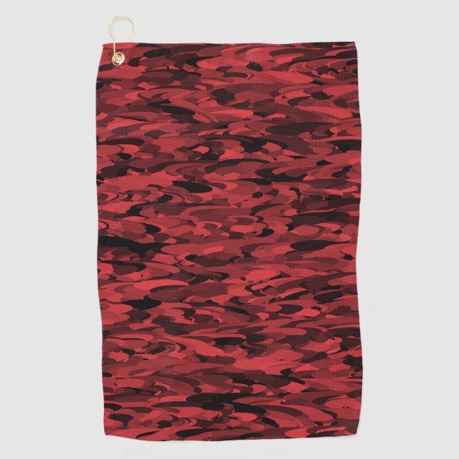 Abstract Pattern Red Black Golf Towel (Front)