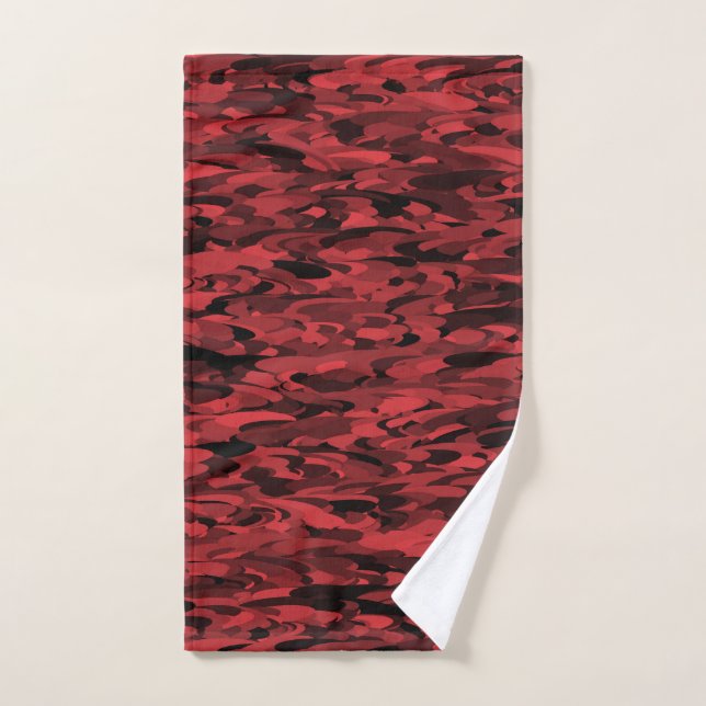 Abstract Pattern Red Black Hand Towel (Hand Towel)