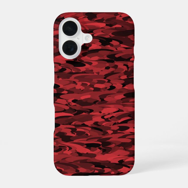 Abstract Pattern Red Black iPhone 16 Case (Back)