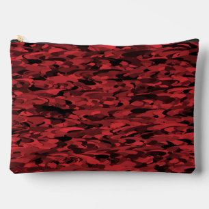 Abstract Pattern Red Black Large Accessory Pouch