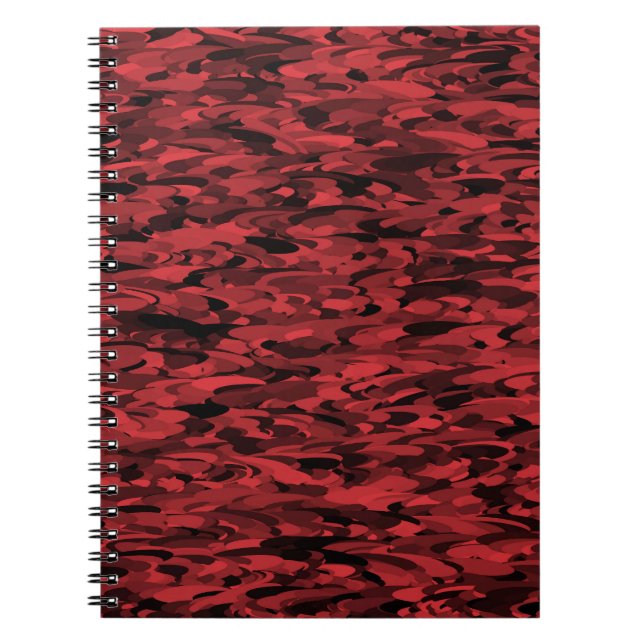 Abstract Pattern Red Black Notebook (Front)