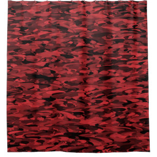 Abstract Pattern Red Black Shower Curtain