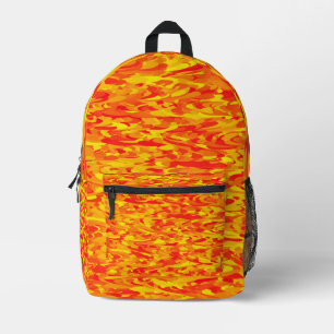 Abstract Pattern Red Orange Yellow Printed Backpack