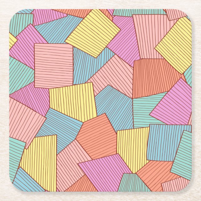Abstract pattern square paper coaster (Front)