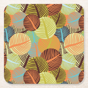 Abstract pattern square paper coaster