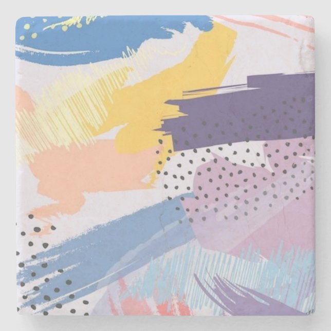 Abstract pattern stone coaster (Front)