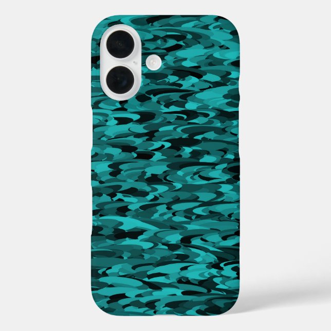 Abstract Pattern Teal Black Case-Mate iPhone Case (Back)