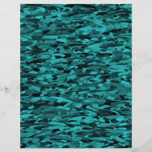 Abstract Pattern Teal Black Custom Letterhead