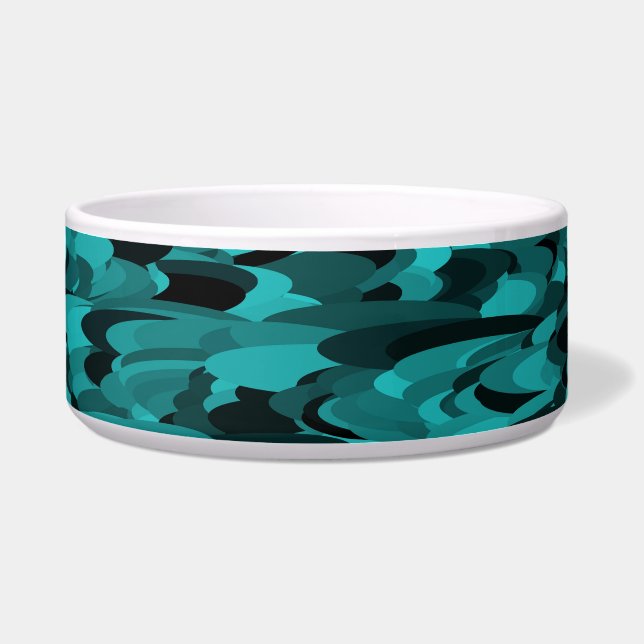 Abstract Pattern Teal Black Pet (Front)