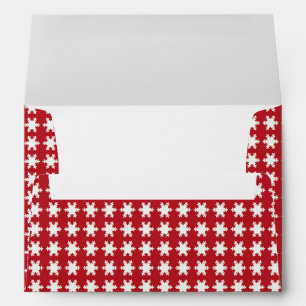 Abstract Pattern White Snow with Red Background Envelopes
